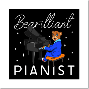 Bear-illiant pianist - Bear at the piano Posters and Art